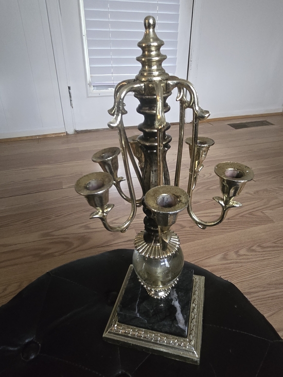 Other - Brass Finish Multi-Arm Candelabra - Gold